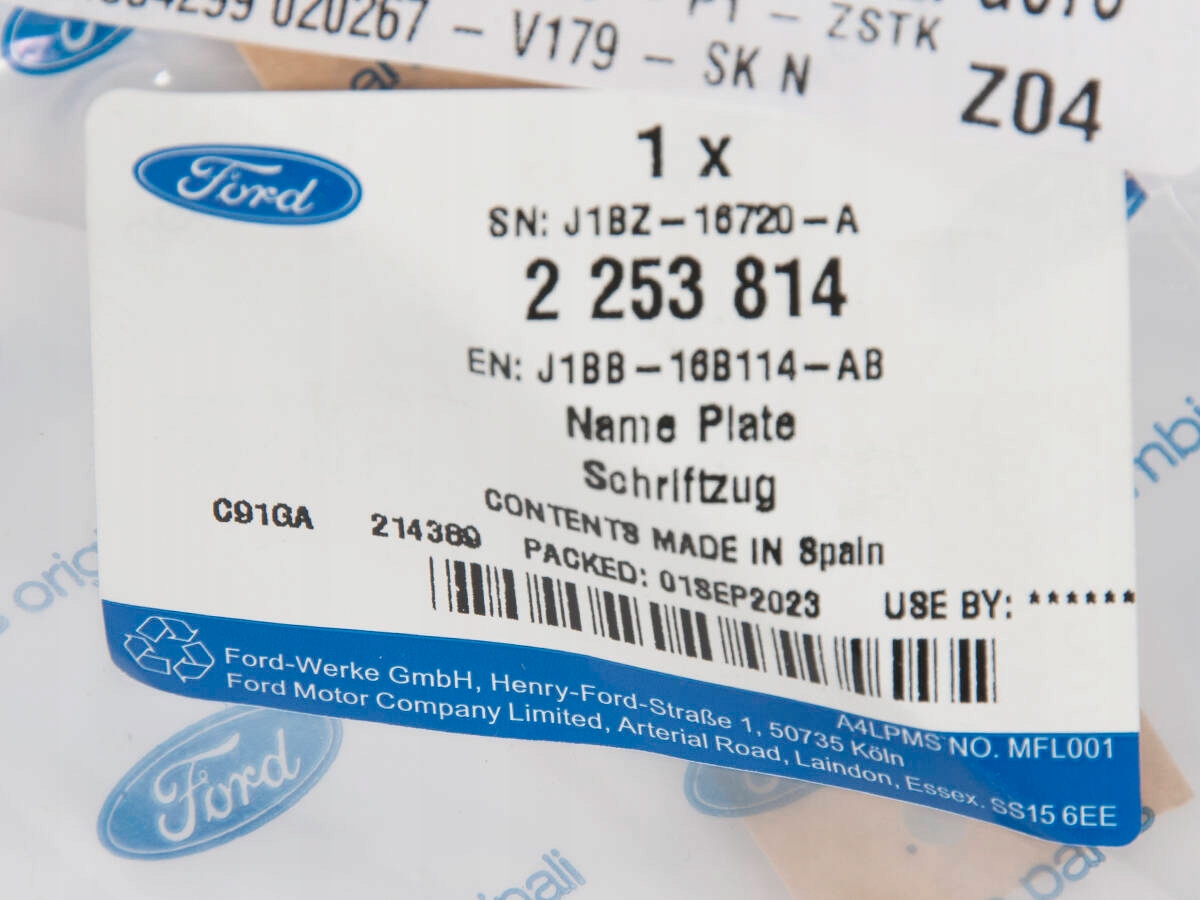 EMBLEMAT ''ACTIVE'' FIESTA 18- FOCUS 18- KUGA 24- Jakość części (zgodnie z GVO) O - oryginał z logo producenta pojazdu (OE)