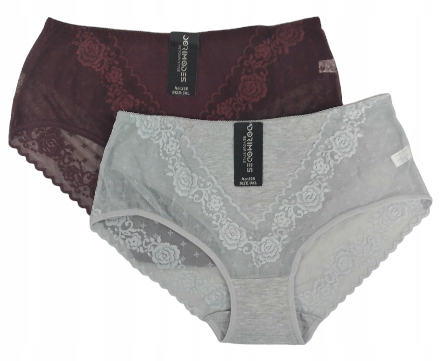 WYSOKIE FIGI DAMSKIE Dorimodes BAWEŁNA z KORONKĄ 4XL DUŻE ROZMIARY Kod producenta 236