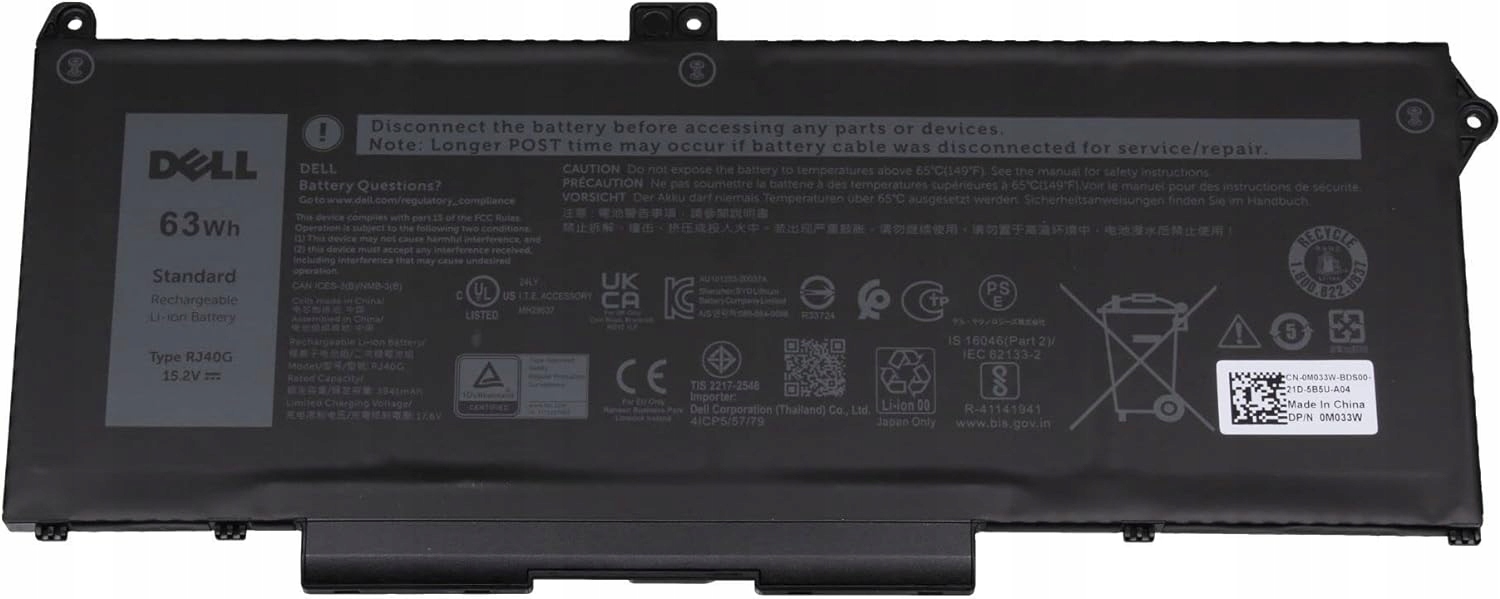 Nová originálna batéria Dell Latitude 5520 5420 Precision 3560 RJ40G 63WH