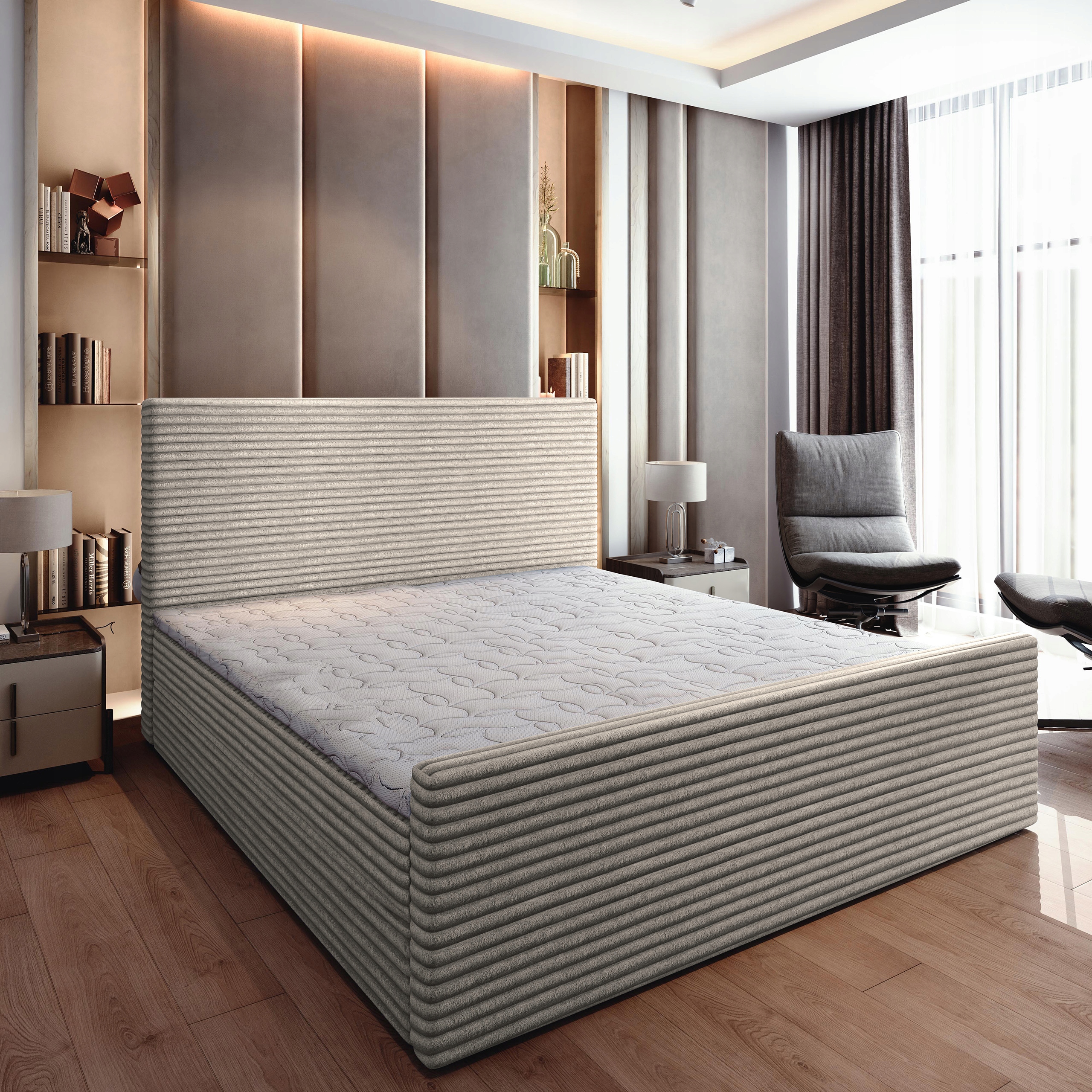 Kontinentální postel Brento 180x200 Moderní Čalouněná s Matrací