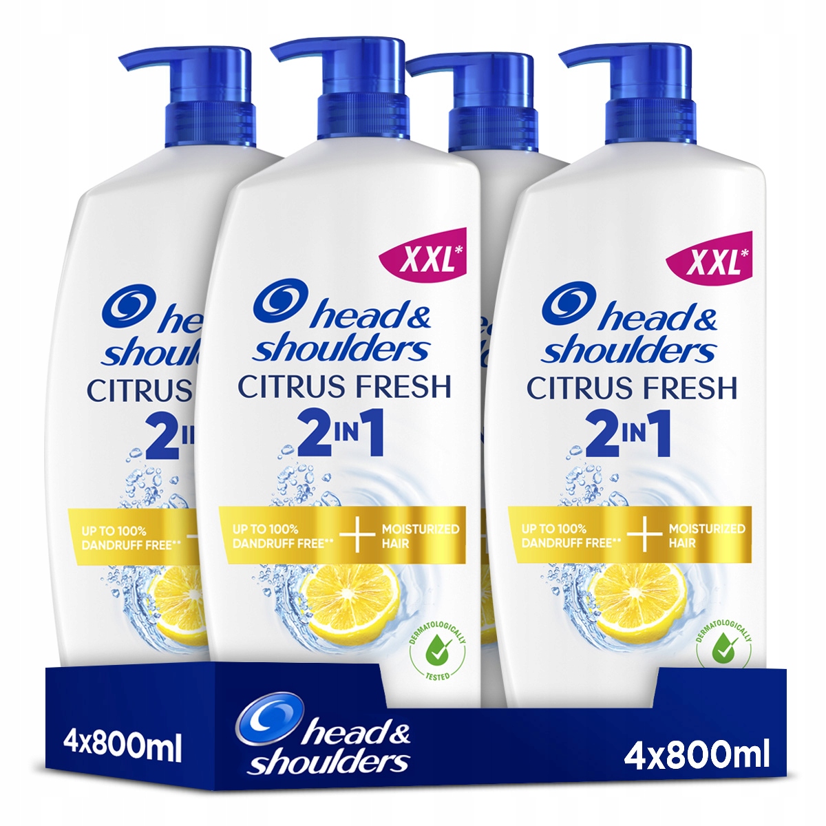 Head & Shoulders Citrus 2w1 Przeciwłupieżowy szampon z odżywką 4x800ml