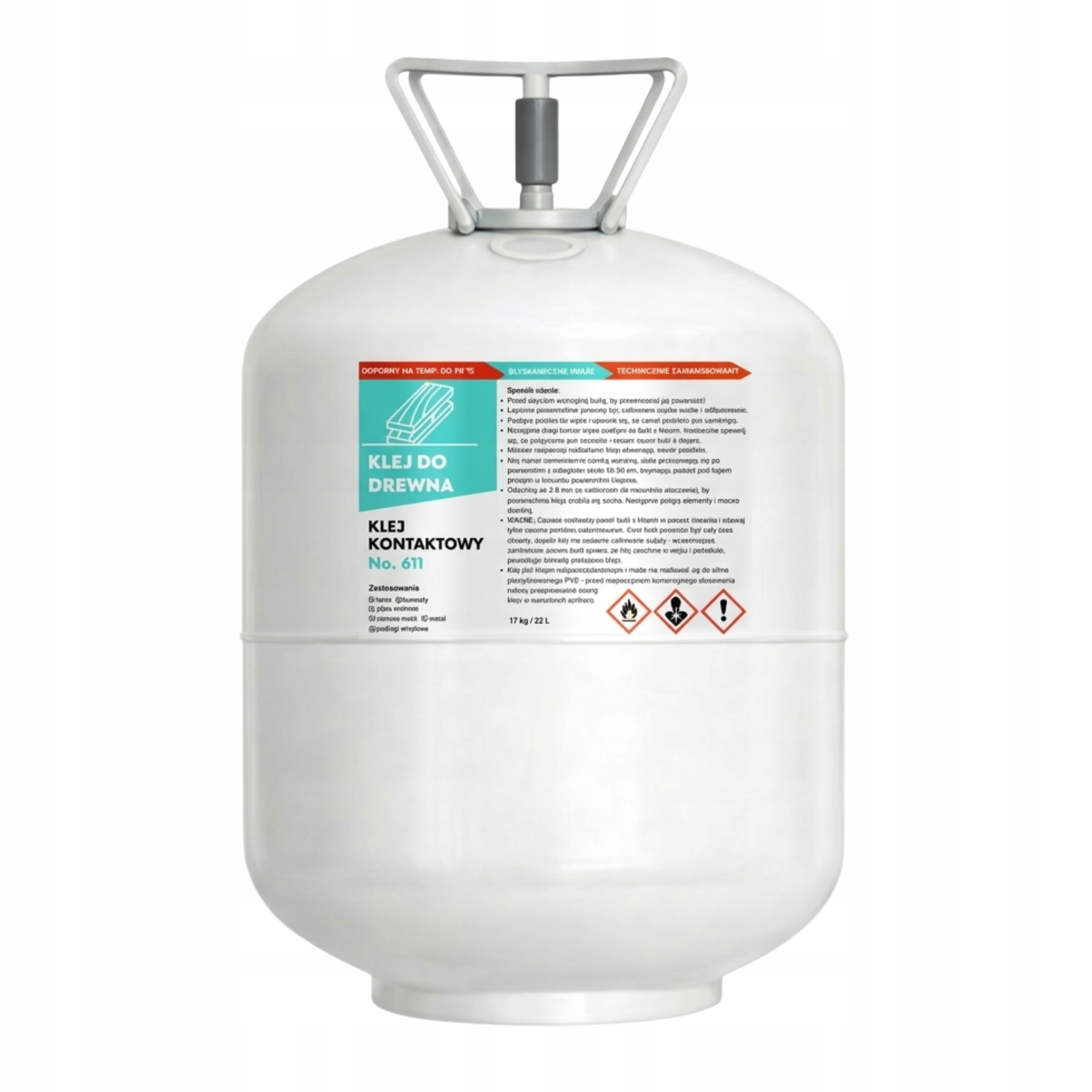 Kontaktní lepidlo na dýhované dřevo Mdf, laminát, kov, vinyl, Lahev 22L, Pevné