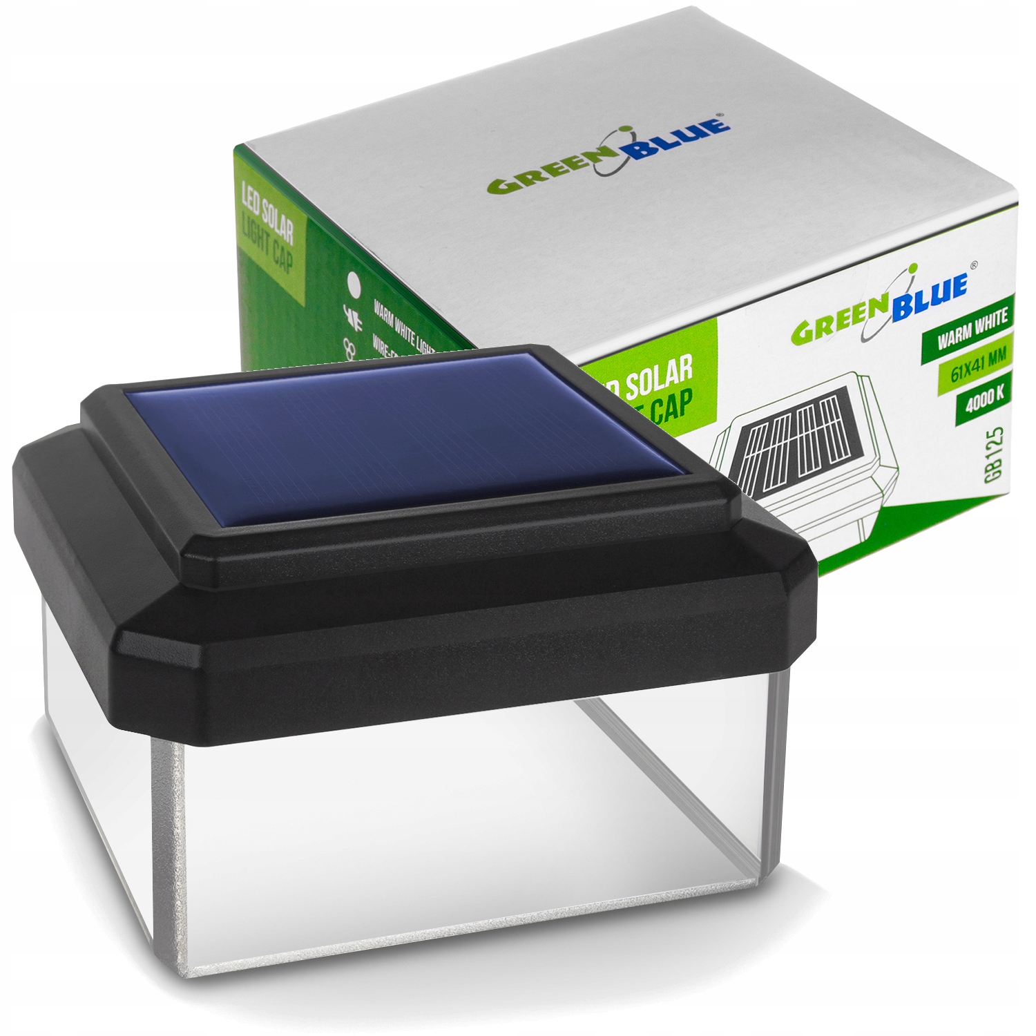 Lampa solarna LED na słupek GreenBlue, 60x40mm, daszek kopertowy, GB125