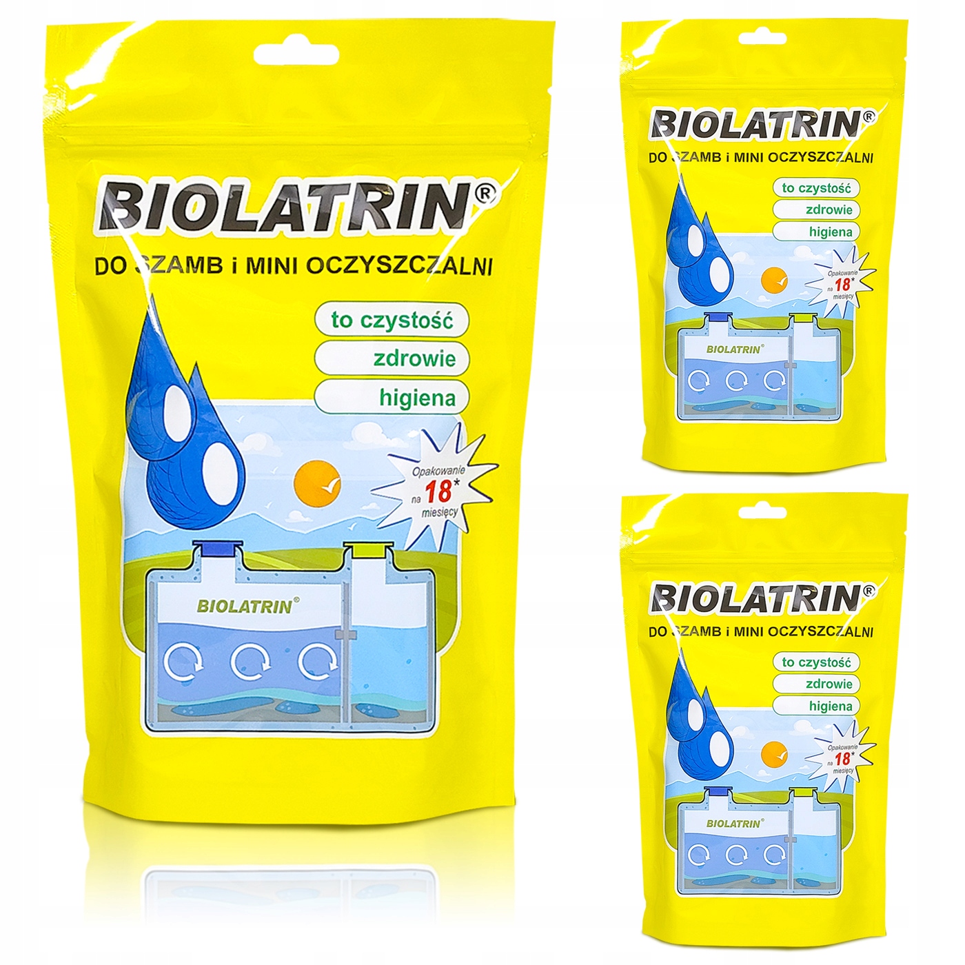 Biolatrin Bakterie do Szamba na Działkę Proszek do Latryn 3 opakowania 36M