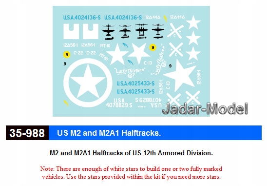Star Decals 35988 1/35 M2 and M2A1 Halftracks