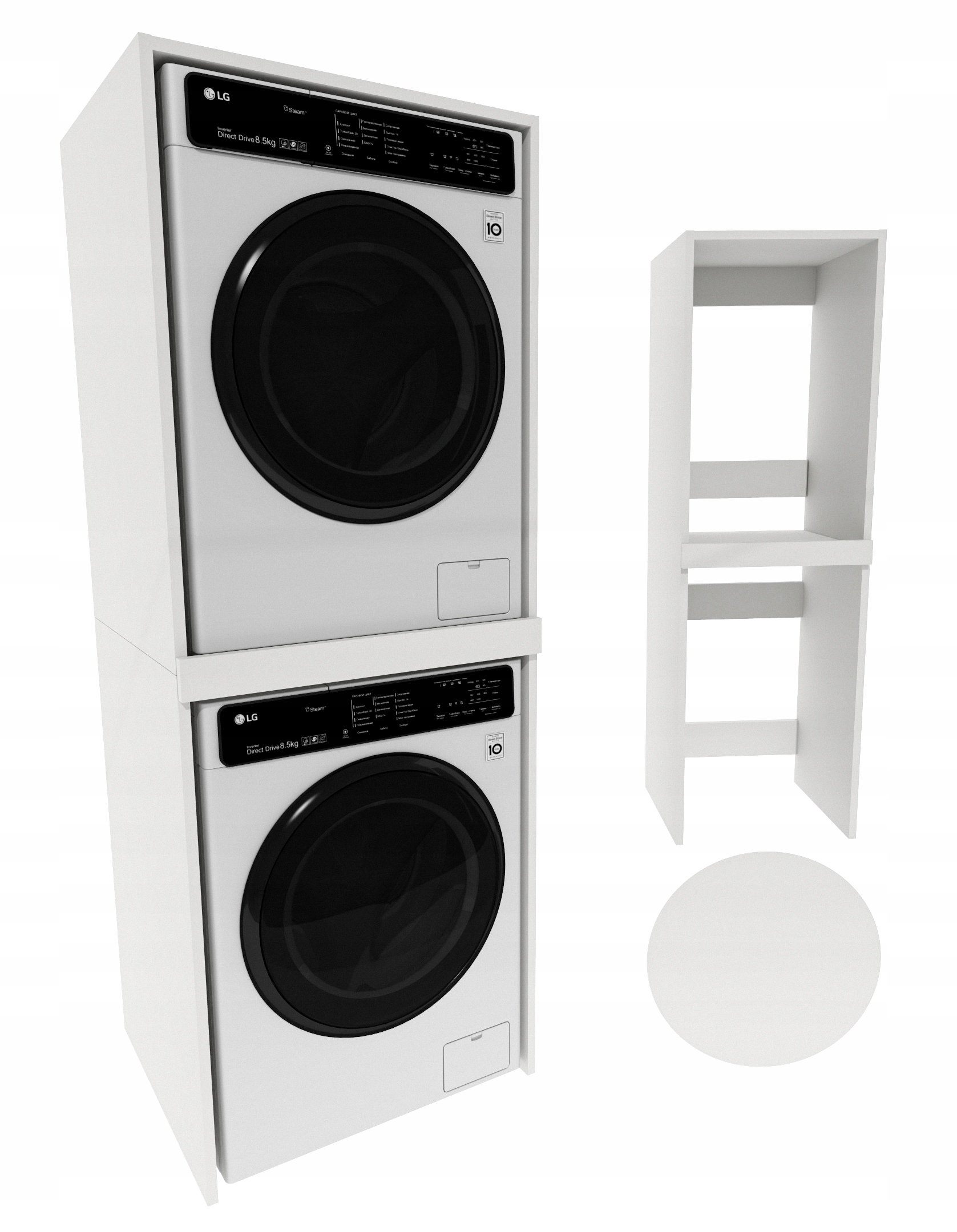 Skříňka na pračku sušička do koupelny regál sloupek pračka sušička bílá