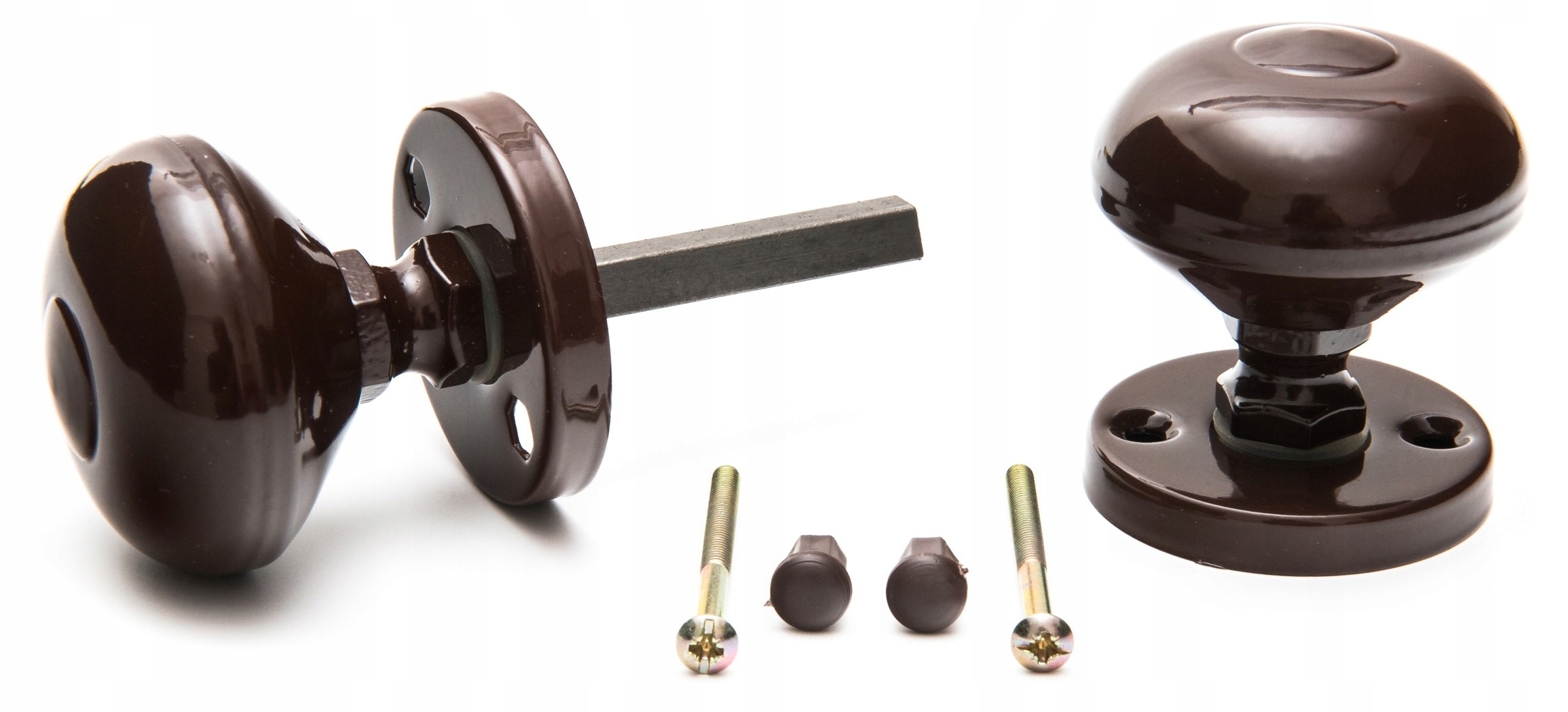 

Gałko gałka do drzwi obrotowa dzielony szyld Brąz