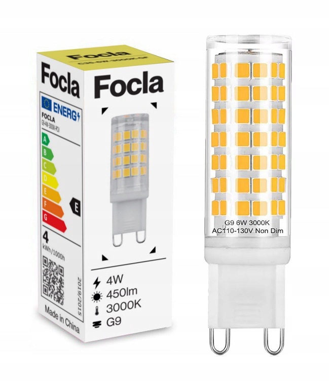

Żarówka Led Focla G9 4W Biały Ciepły 3000K 450lm
