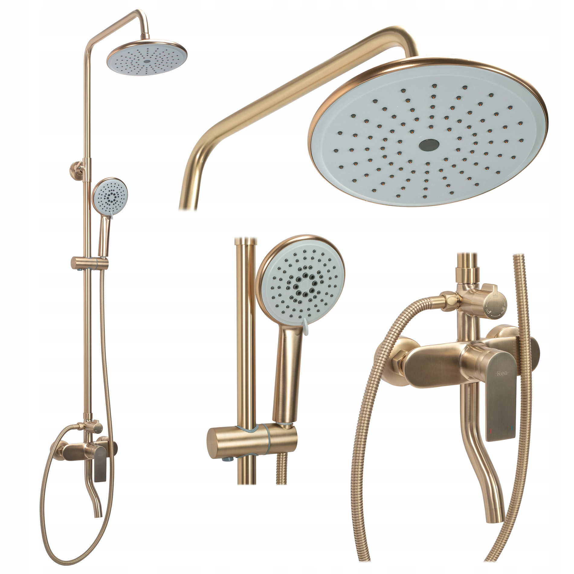 Sprchový set Rea Verso Zlatý kartáčovaný