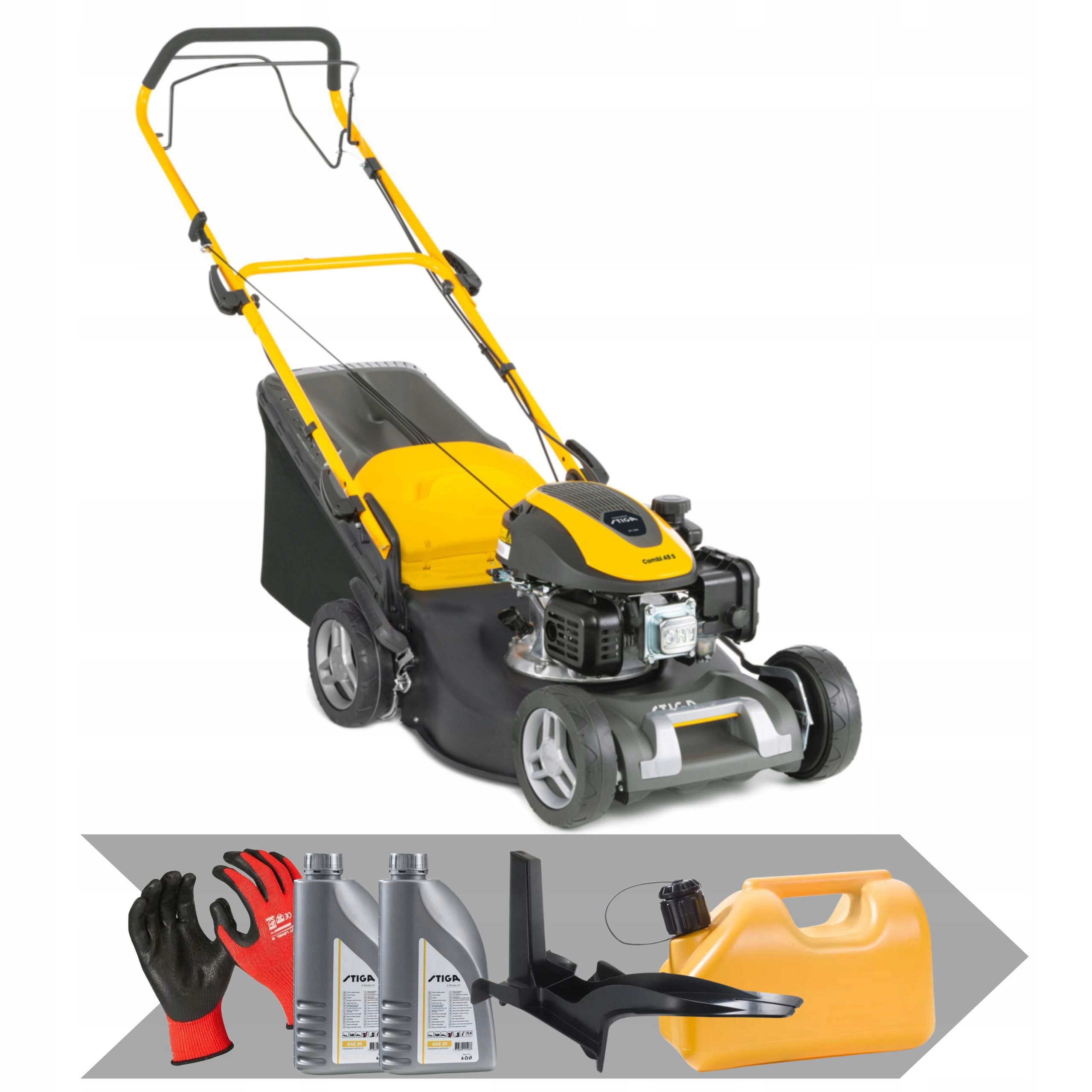 Kosiarka spalinowa Stiga Combi 48 S mulczowanie olej, kanister, rekawice
