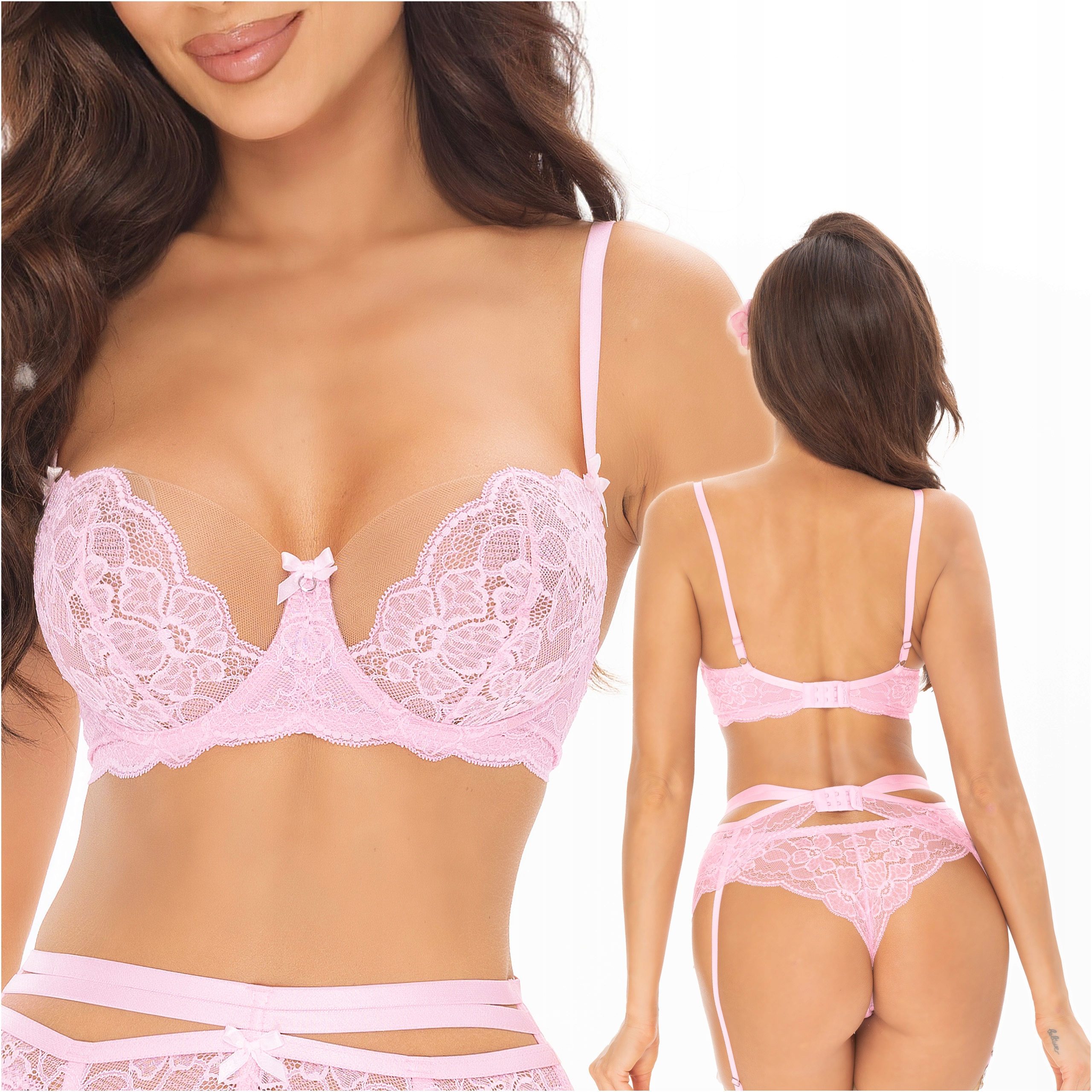 Měkká Podprsenka 75E Růžová Krajková Axami V-11031