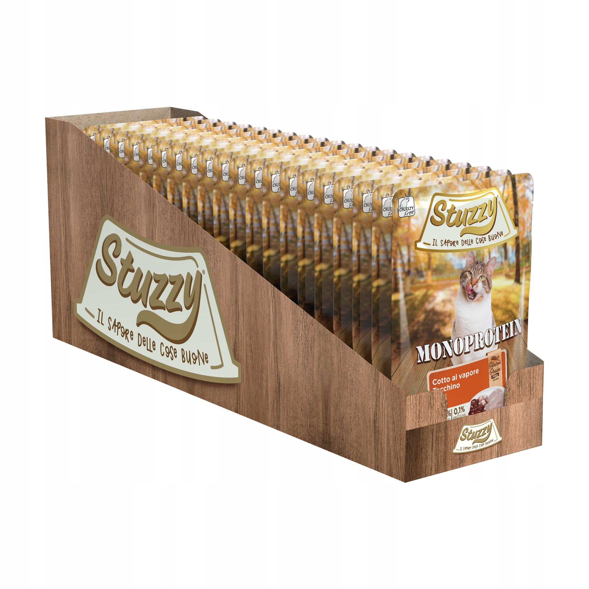 Levně Stuzzy Monoprotein Krmivo Vlhké pro kočky Krůta Svařovací 20 Ks 20x85g