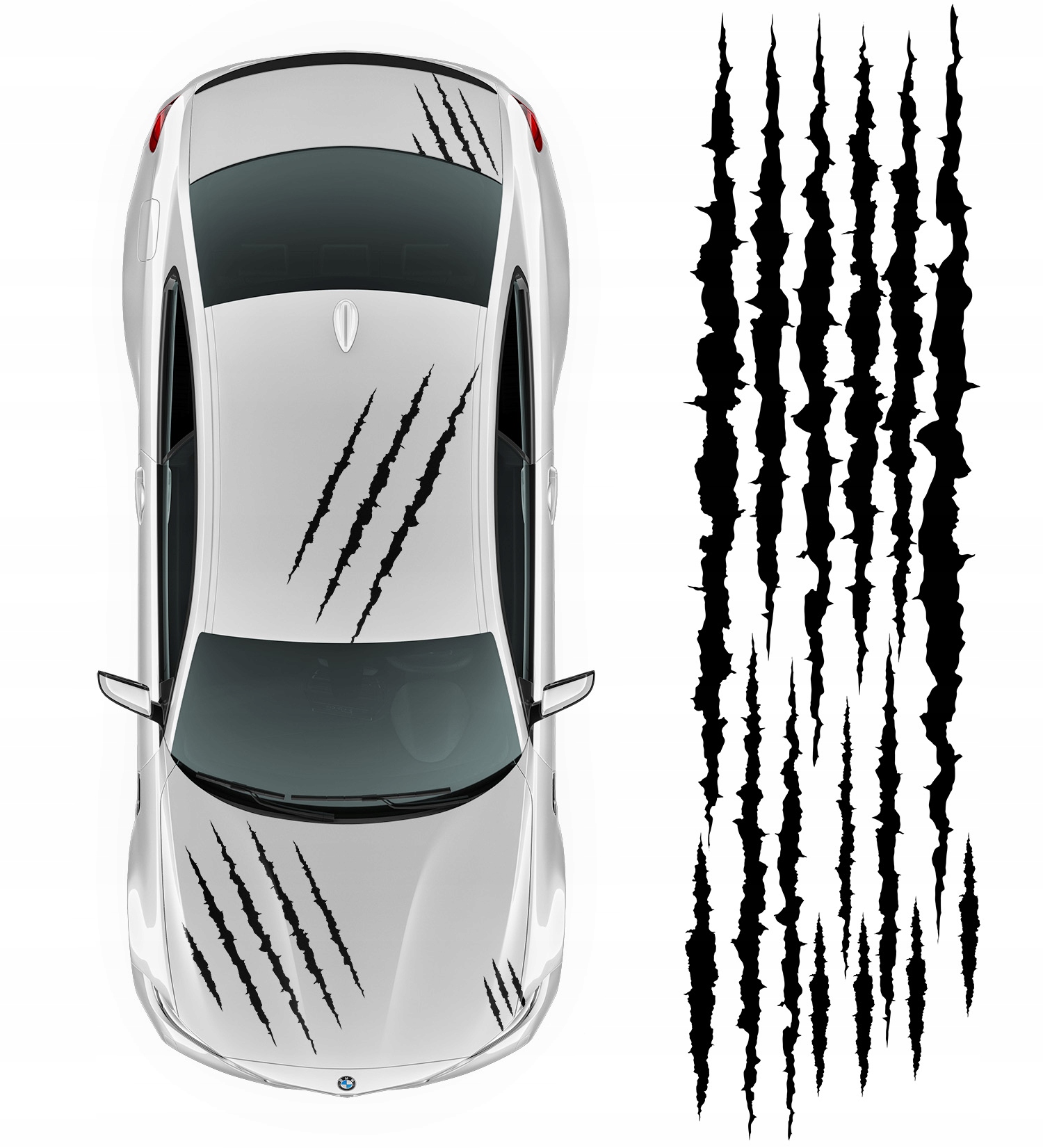 Samolepky Pásy na Auto Trhané Drápy 164x43 cm