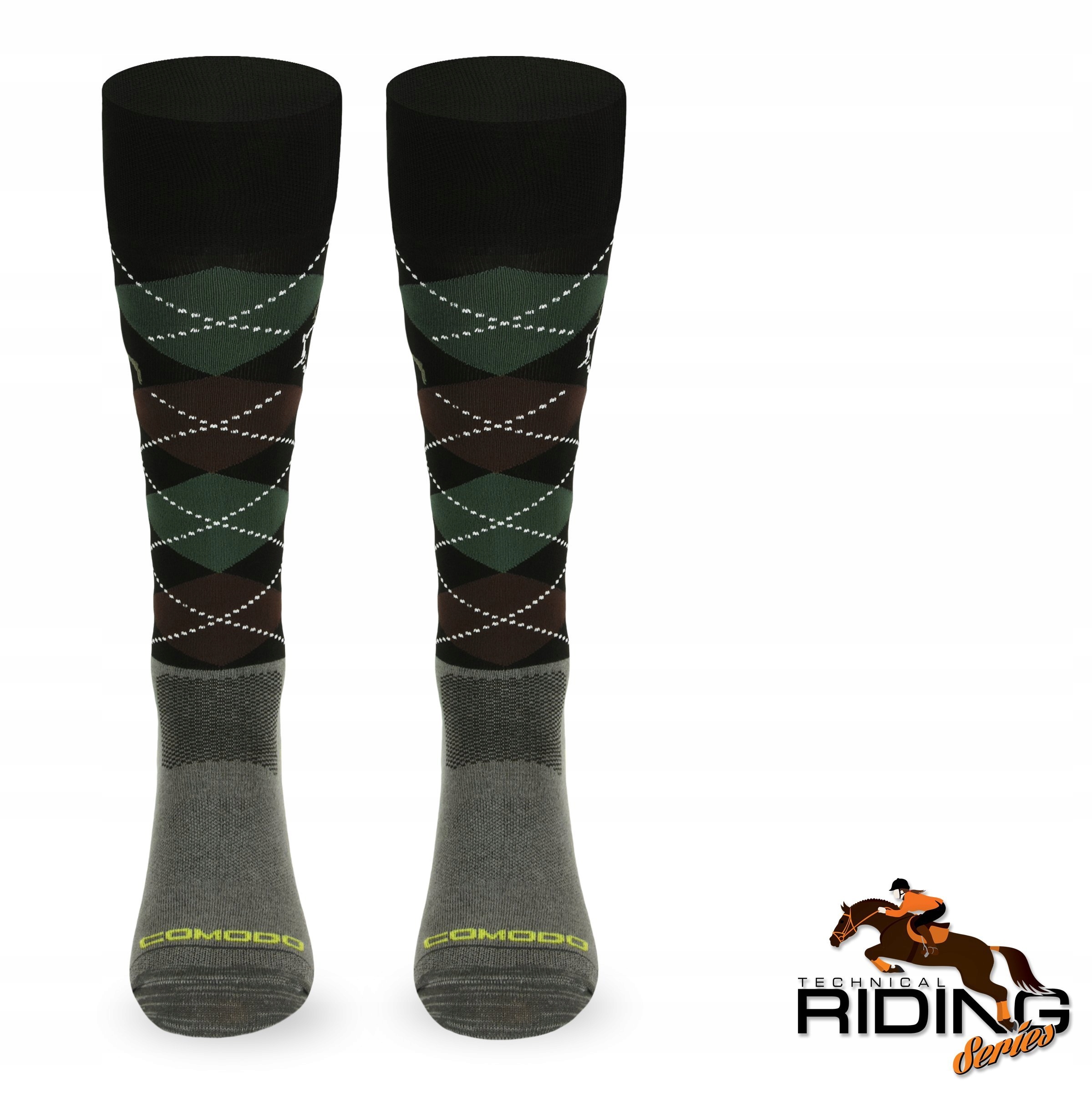 Skarpety do jazdy konnej SPJF w romby - mikrofibra Marka Comodo