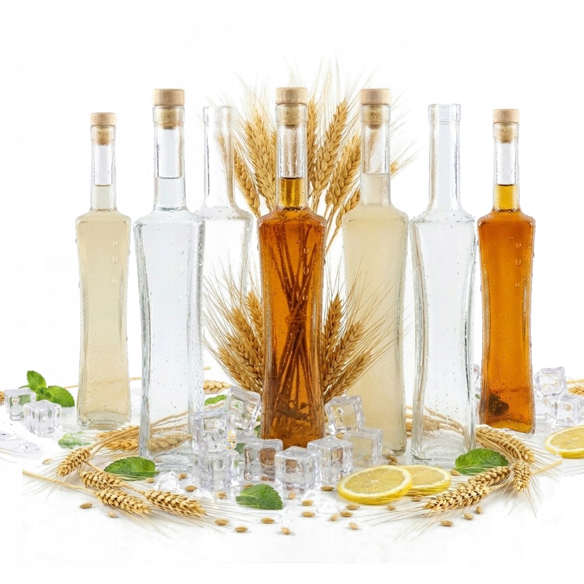 Ozdobná láhev Magnum 500 ml na likéry, sirup 20 Ks zátka