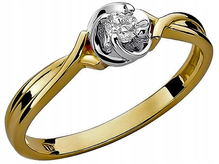 

Zaręczynowy Pierścionek Złoty Z Brylantem 0,10ct
