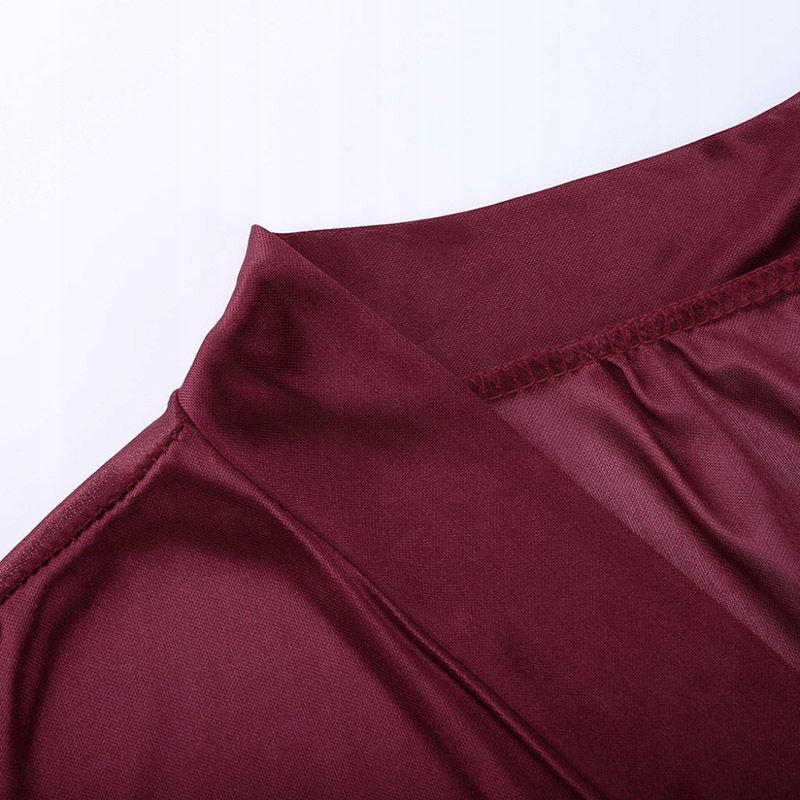 SATYNOWY SZLAFROK DAMSKI KOMPLET PODOMKA + STRINGI Materiał dominujący poliester