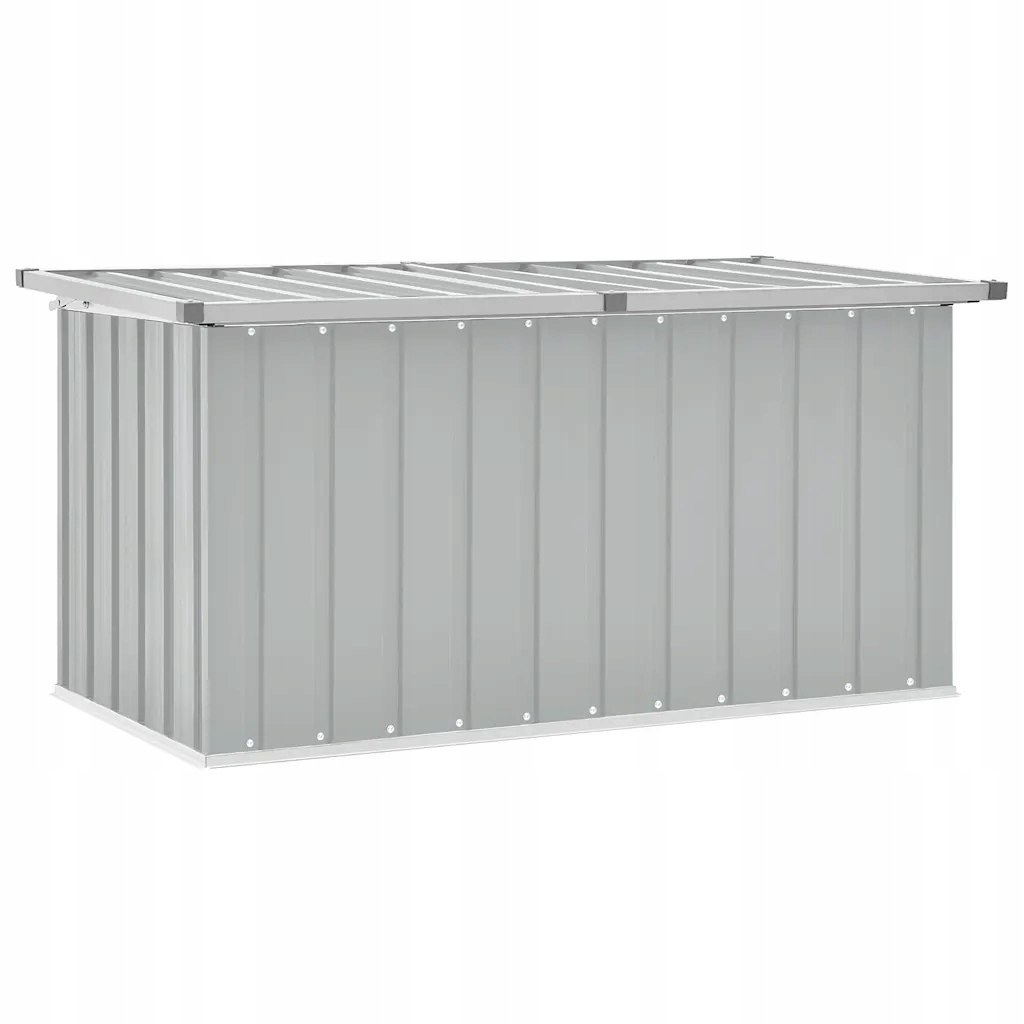 Stylová zahradní truhla z galvanizované oceli, šedá, 129 x 67 x 65 cm
