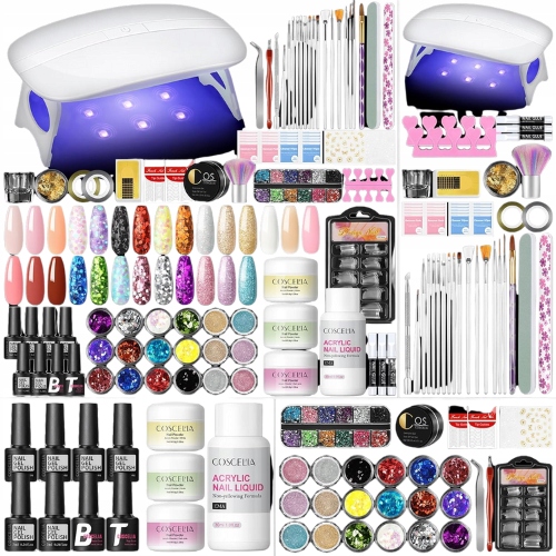 Startovací Sada Pro Výrobu Nehtů Hybridní Laky Uv Lampa Ozdoby