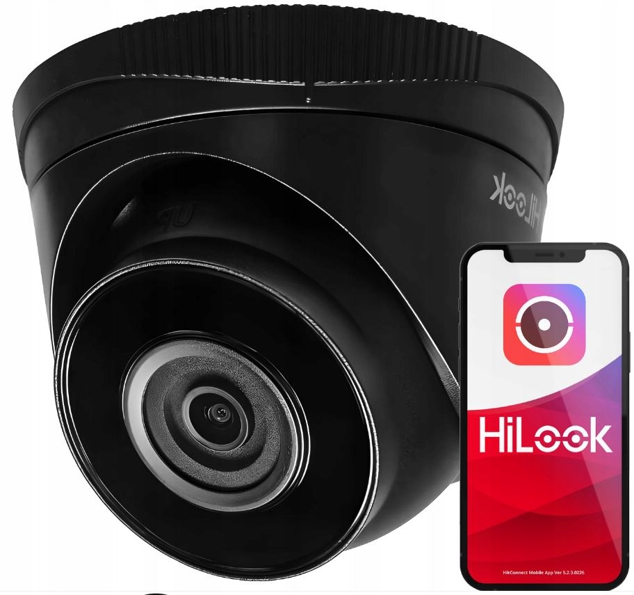 5MPX Ip kamera HiLook IPCAM-T5 Black Vonkajšia IR30m Aplikácia HikConnect