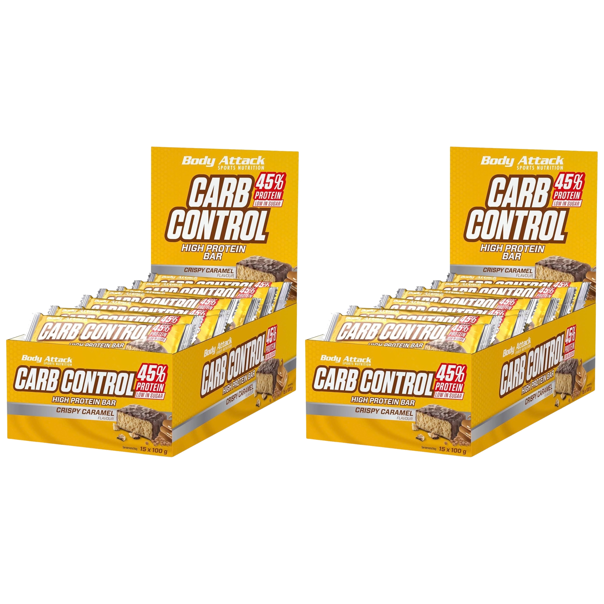 2x Proteinová Tyčinka Body Attack Carb Control 15 x 100 g Proteinová nízkocukrová
