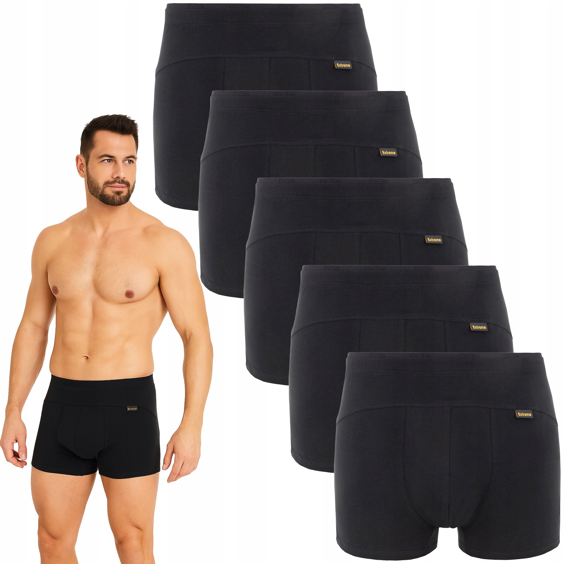 5PAK Bokserki Majtki Męskie Regular C+3 Rozmiar 4XL