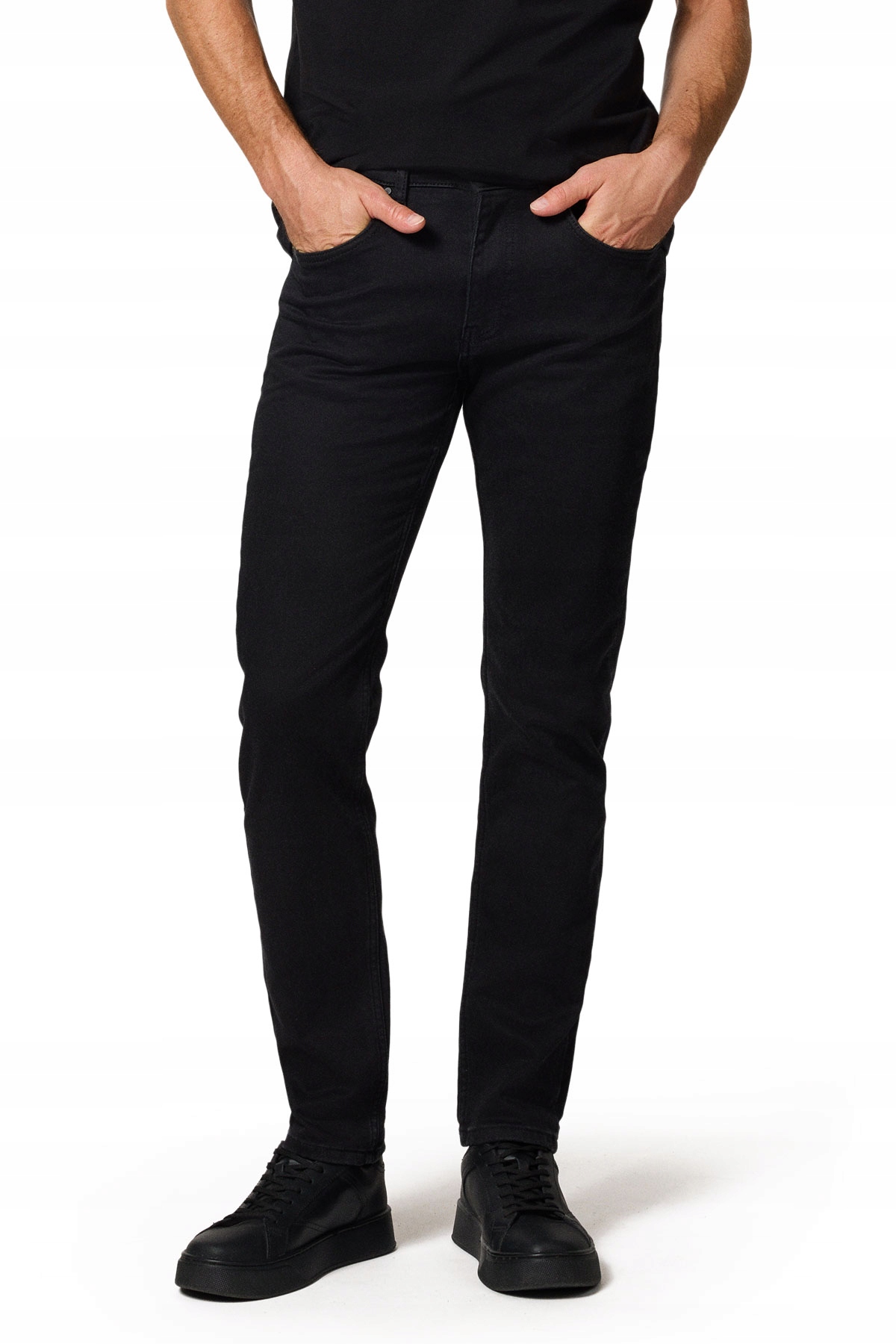 Jeansy Męskie Regular Czarne PM10 W33/L32