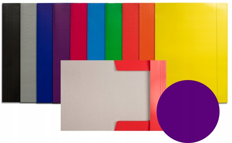 TECZKA Z GUMKĄ LAKIEROWANA A4 BARBARA FIOLETOWA