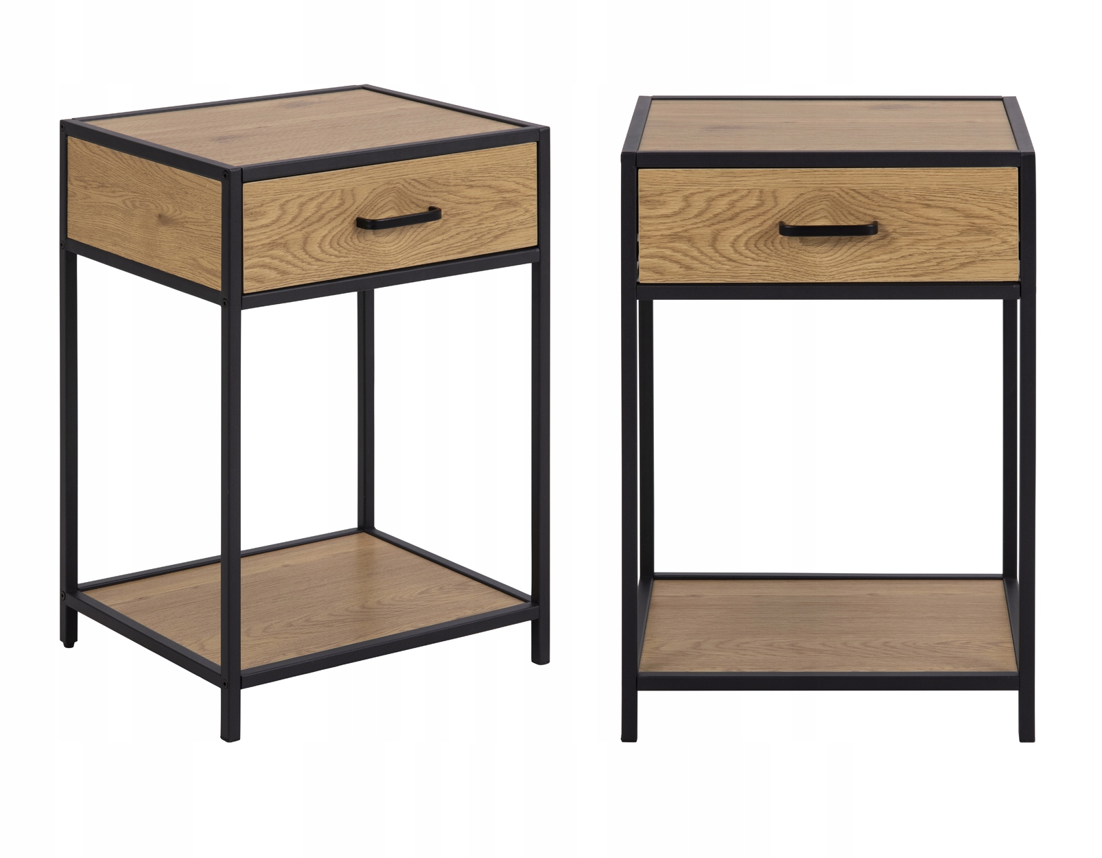 Szafka nocna z szufladą DREWNO + METAL stolik LOFT Liczba szuflad 1