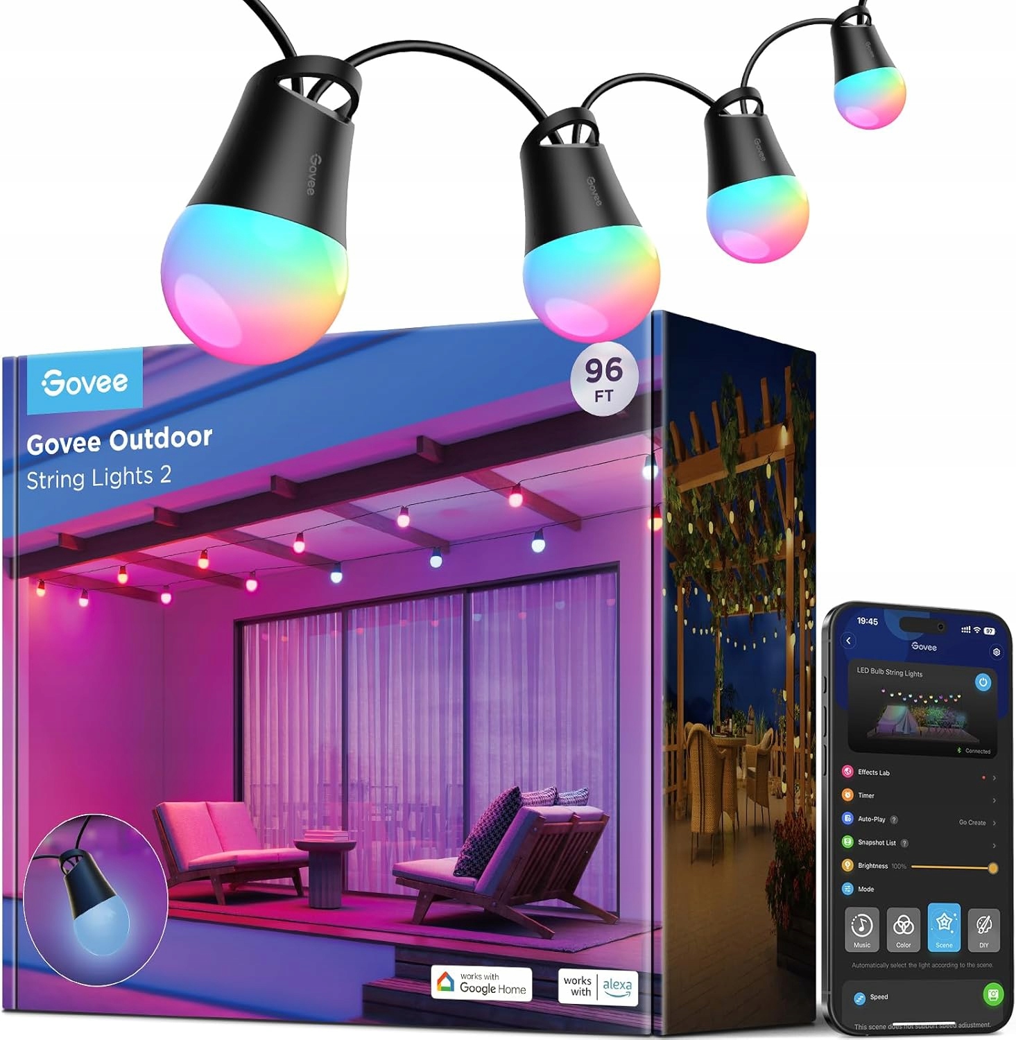 Led Girlanda Govee H7038 Inteligentné Osvetlenie Žiarovky Rgbic 3 M Smart