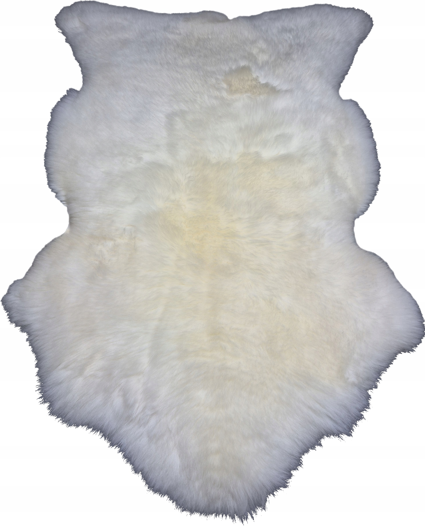 Koberec z přírodní bílé ovčí kůže -XL 65x120 cm, velmi velký kožešinový koberec