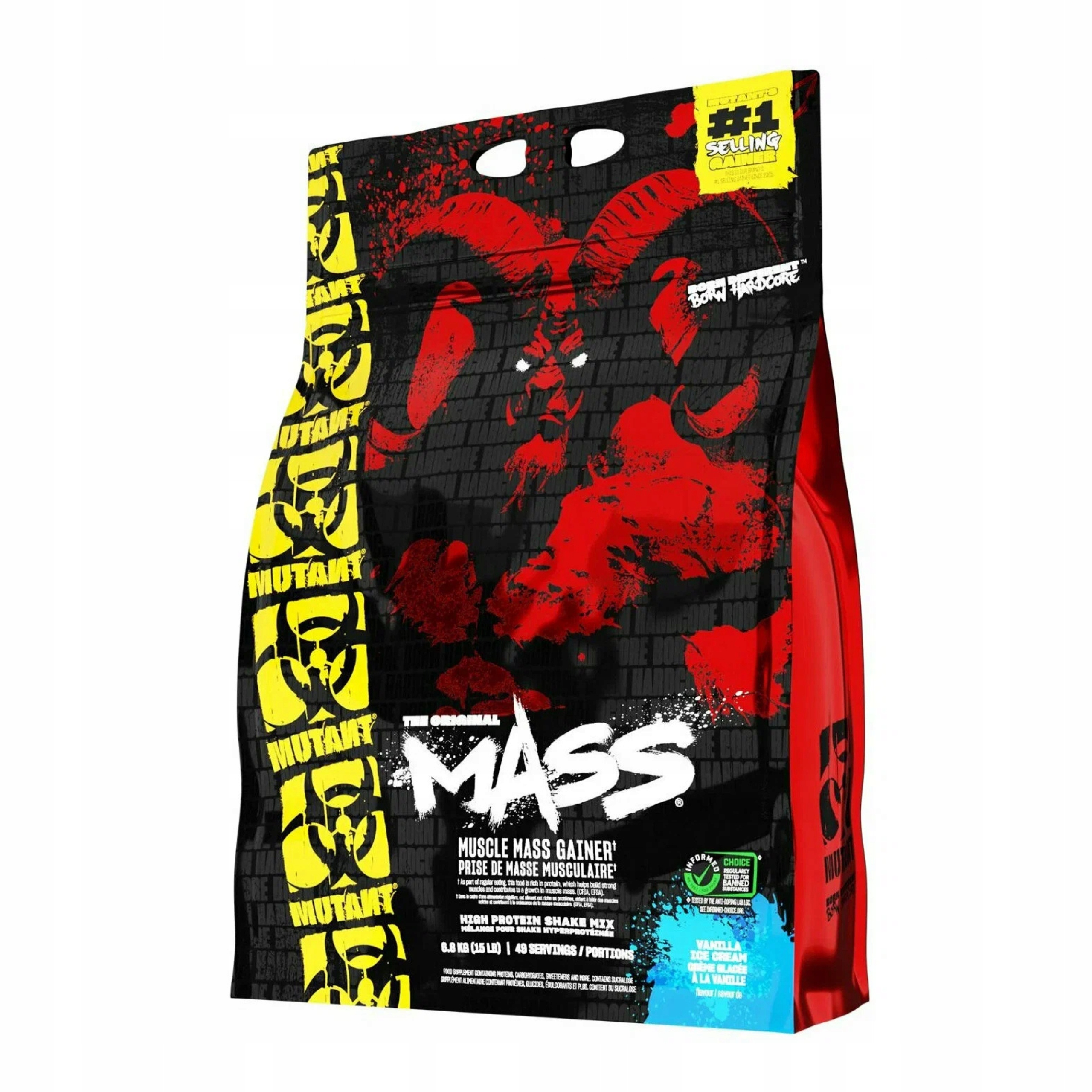 Gainer Mutant Mass 6800 g Doplněk Stravy Svalová hmota Protein Bcaa Vanilka