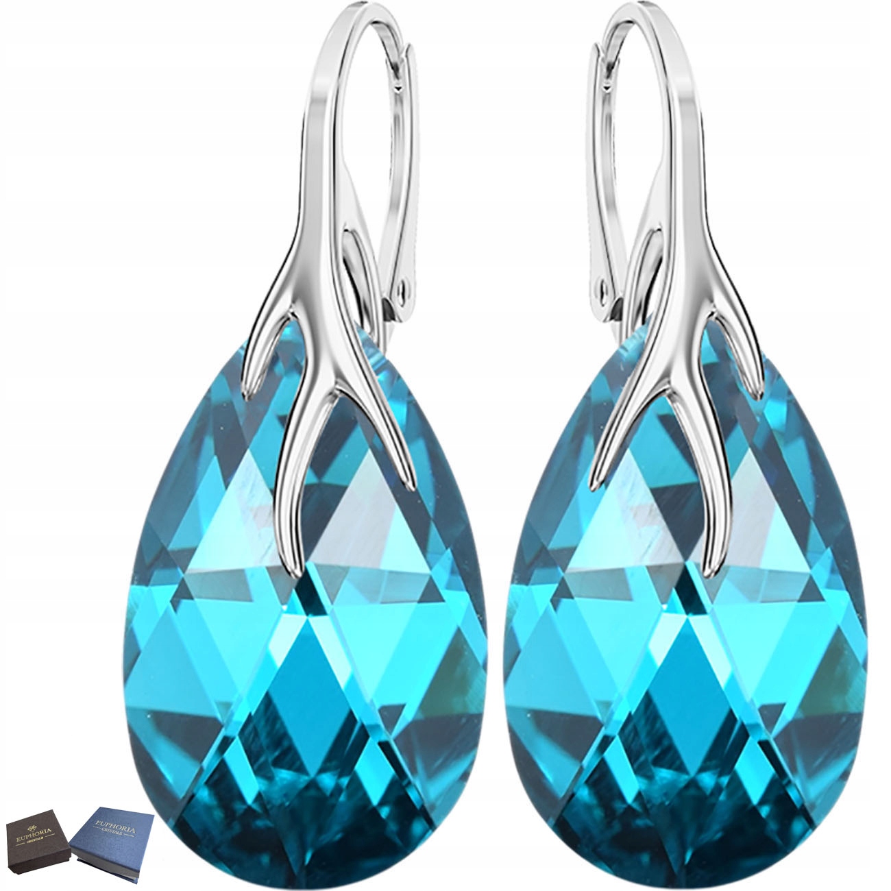 Stříbrné Náušnice 925 Závěsné šperky pro ženy Anglické zapínání