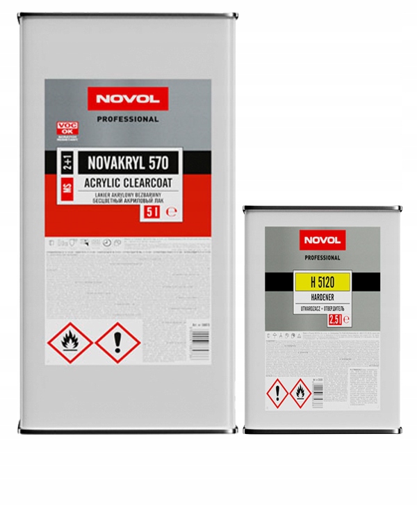 Novakryl 570 Lakier Akryl Bezbarwny Novol 7,5l Utwardzacz