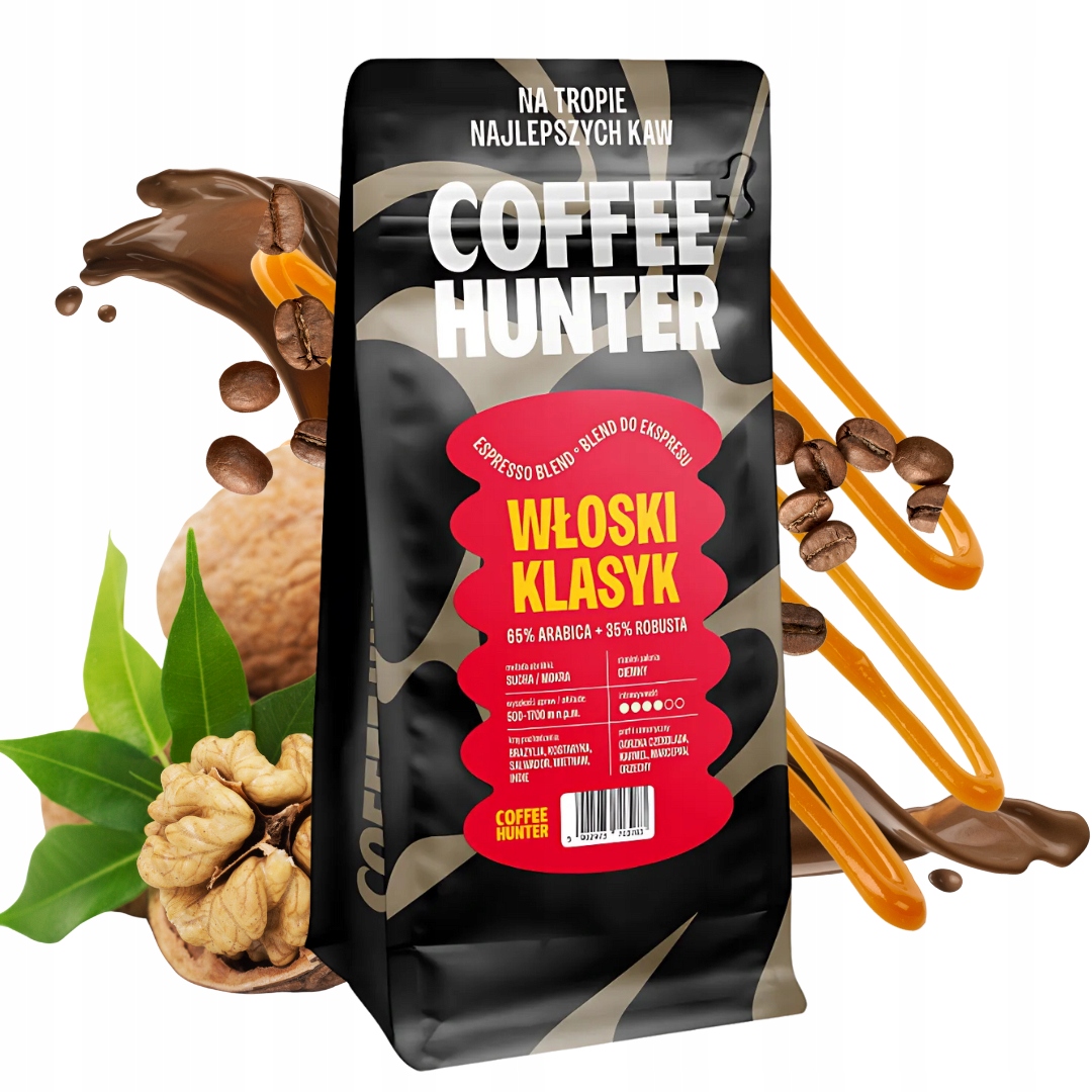 Levně Káva zrnková Italský Klasik Coffe Hunter 1 kg 1000 g čerstvě pražená Arabica
