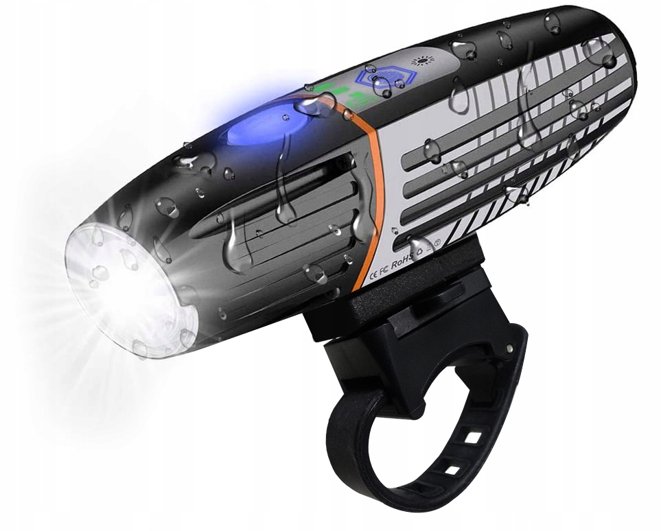 

Wodoodporna Lampka Rowerowa T6 2200mAh Uchwyt