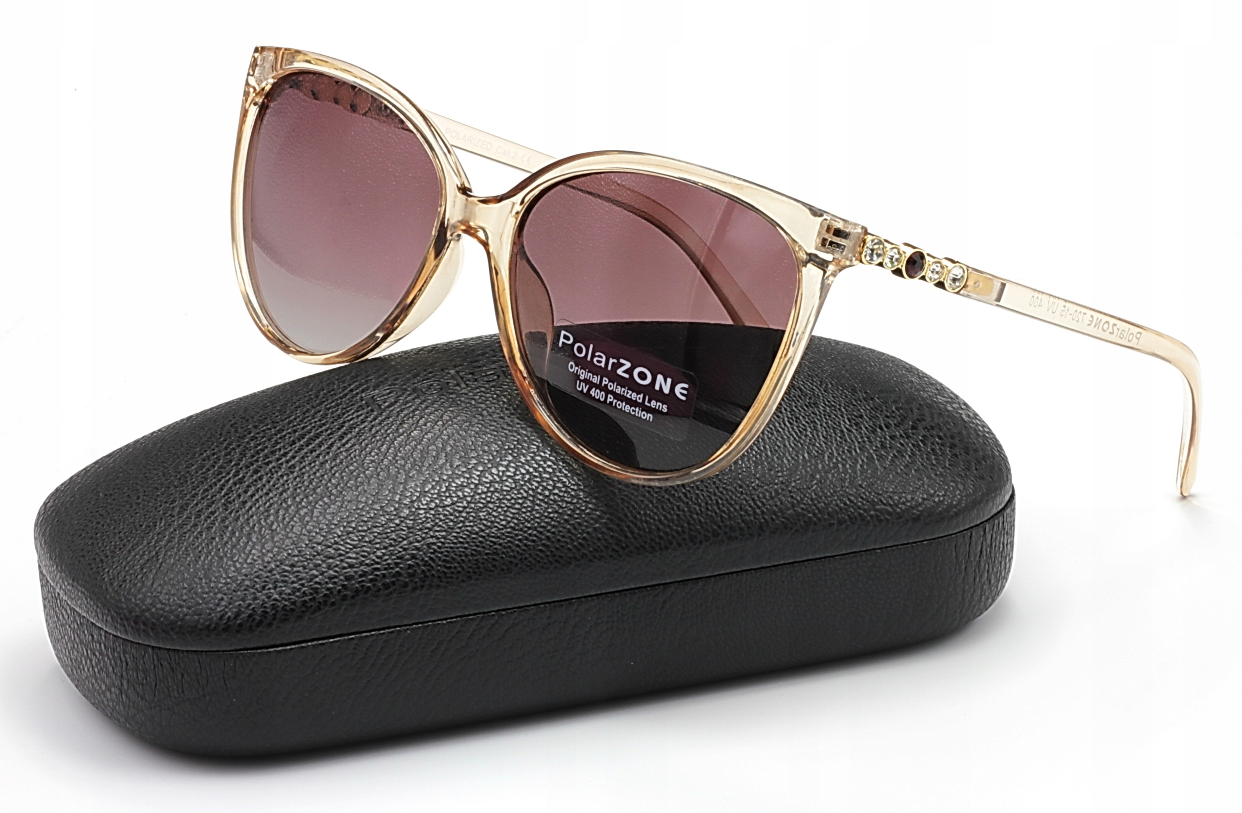 Okulary przeciwsłoneczne damskie z polaryzacją filtr UV400 Polarzone etui