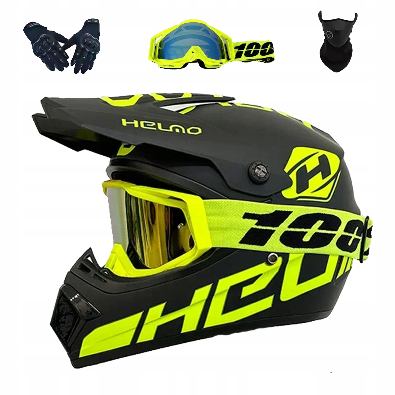 Helma Na Elektrickou Koloběžku Cross Enduro Quad Bmx Helma Brýle Rukavicexl