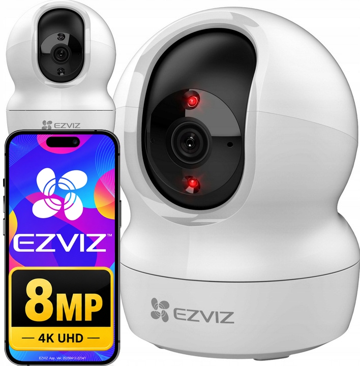 Rotačná WiFi opatrovateľská kamera Ezviz CP1 Pro 8MPx 4K Audio Mikrofón Reproduktor