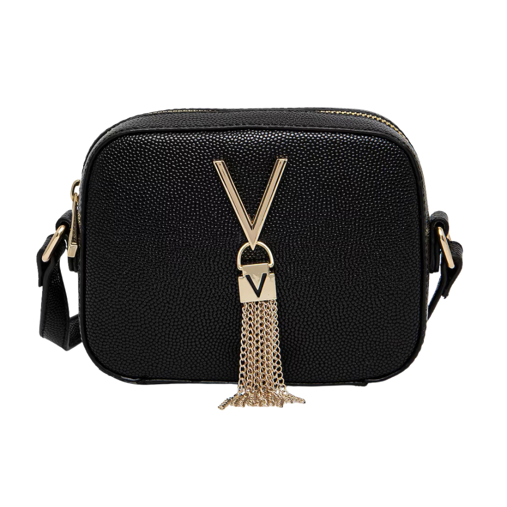 Valentino Černá kabelka se zlatým kováním Divina Camera Bag