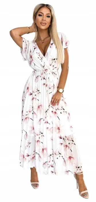 

Sukienka damska w kwiaty plisowana print
