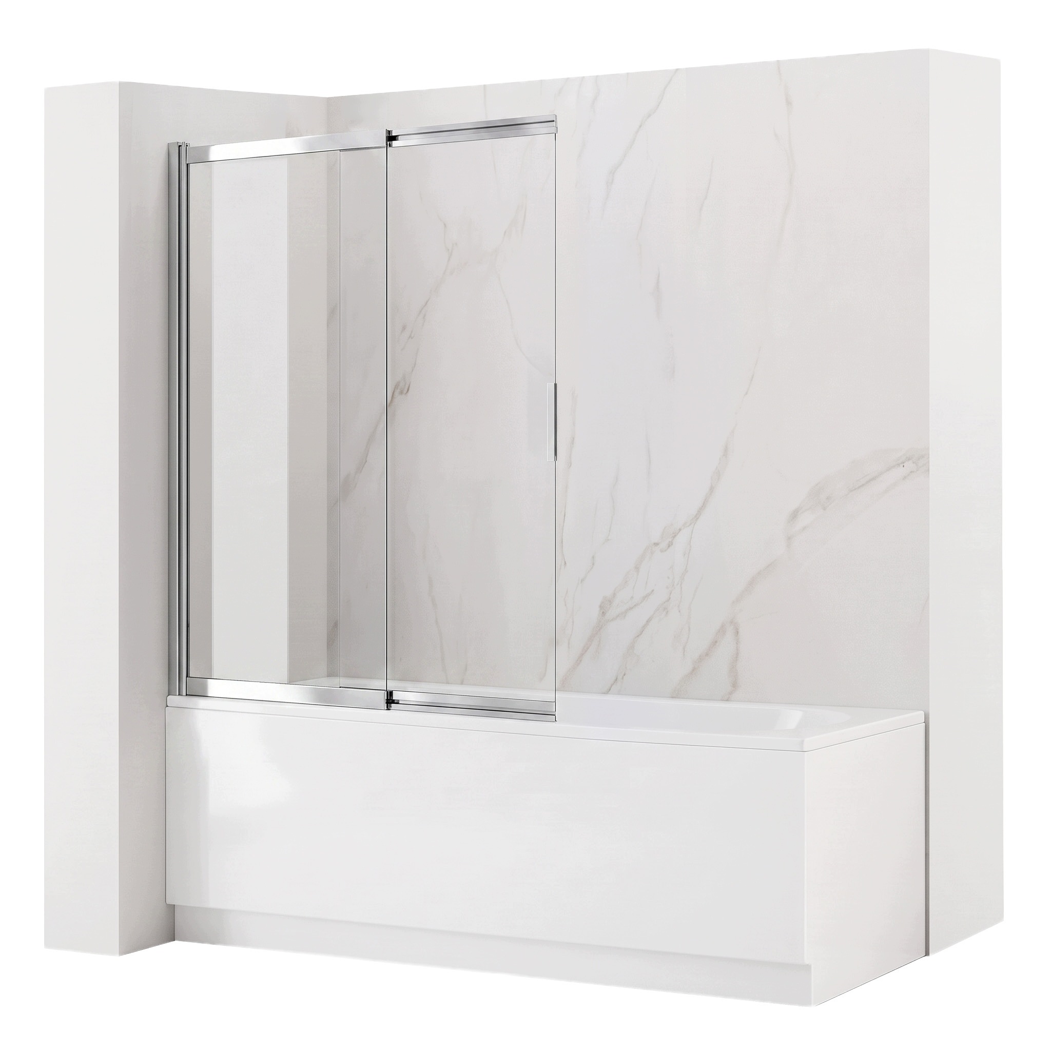 Parawan Nawannowy Składany Rama Chrom Srebrna 2-Skrzydłowy Dario 80cm