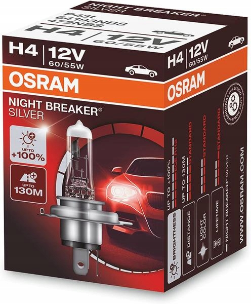 

Osram Night Breaker Silver +100% H4 12V 60/55W