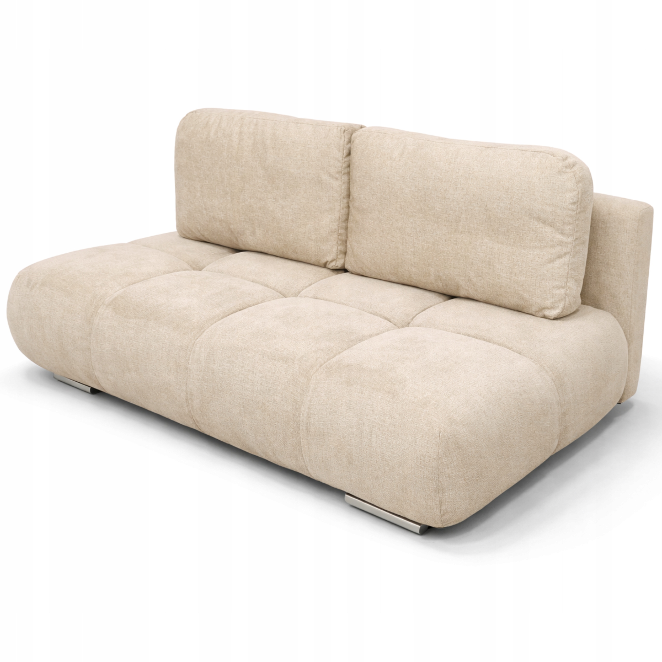 Béžová Malá Pohovka Do Obývacího Pokoje Pohovka Honey Mini 195 CM Kontejner Velur Pružiny