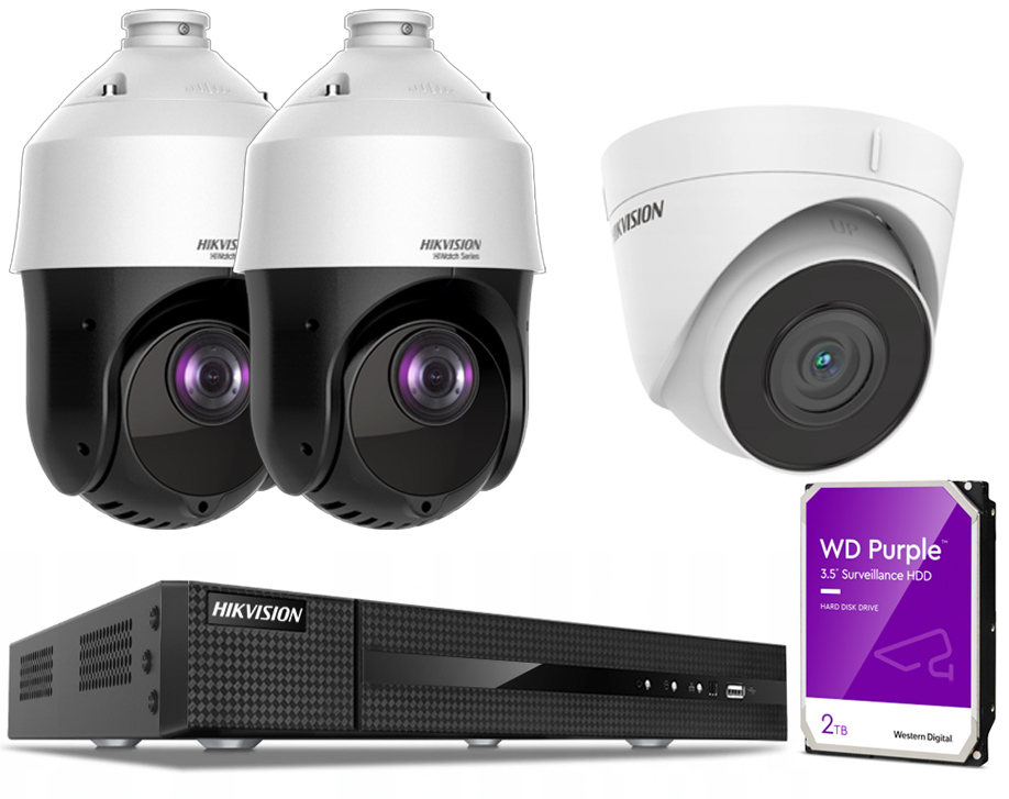 KAMERY OBROTOWE Zestaw Hikvision PTZ IR 100 m 2Mpx