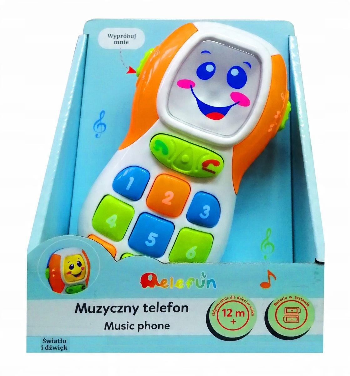 

Muzyczny Telefon Światło Dźwięk 12m+ Elefun