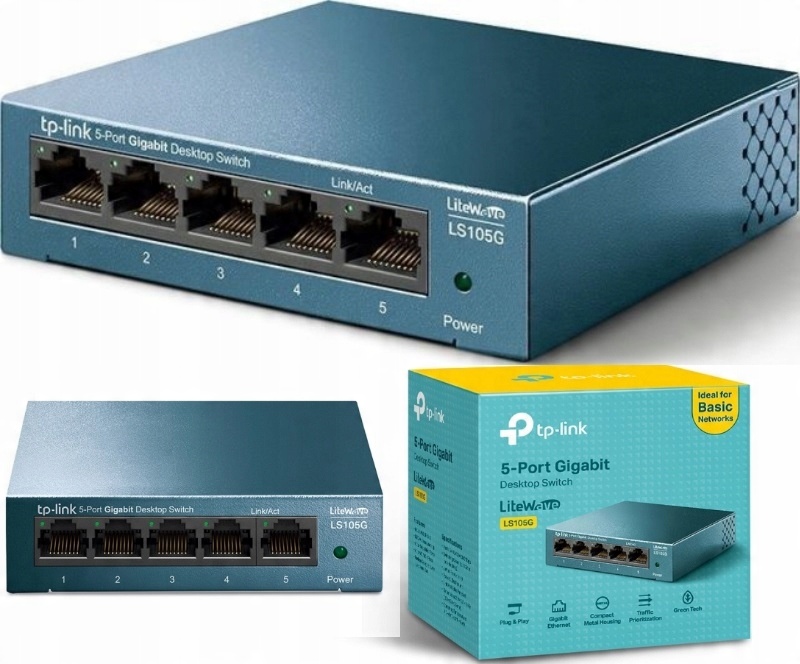 

Energooszczędny Switch TP-Link LS105G 5x1Gb