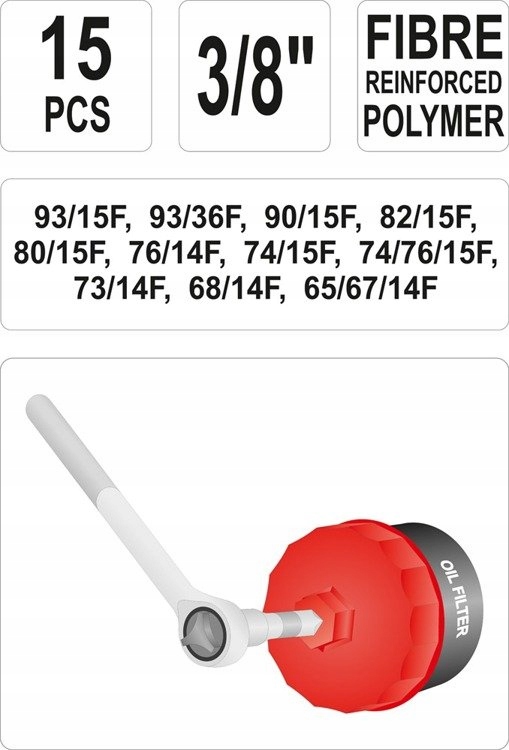 YATO 0595 KLUCZE NASADOWE KOMPOZ DO FILTROW OLEJU Producent code YT 0595