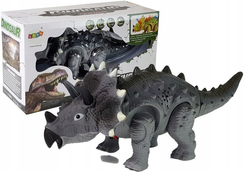 

Dinozaur na Baterie Triceratops Szary Zabawka