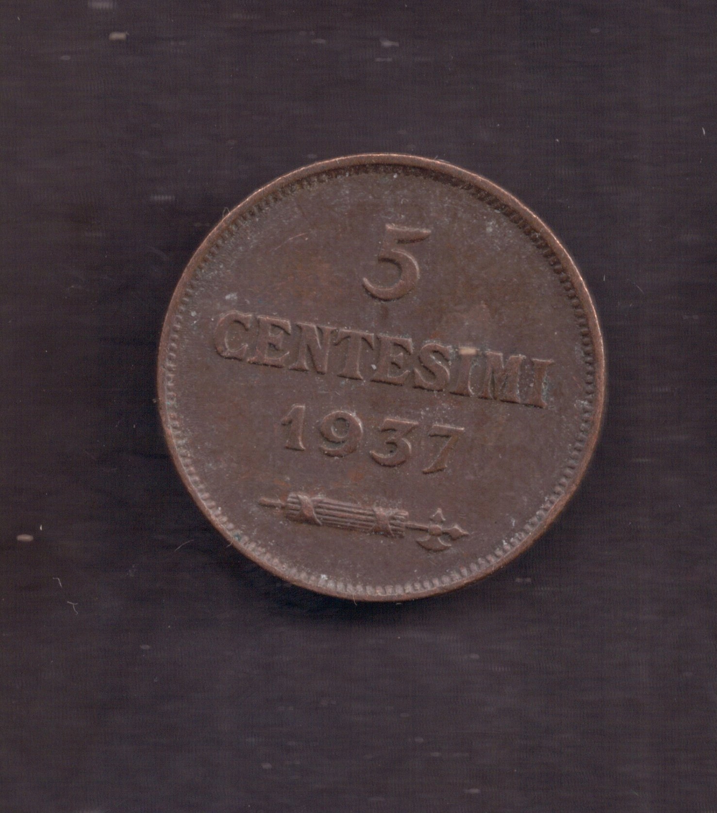 San Marino - 5 Centesimi 1937 rok